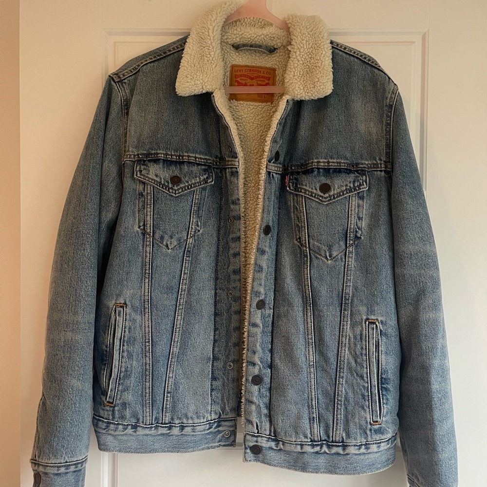 Levi's Light Blue Denim Sherpa Jacket